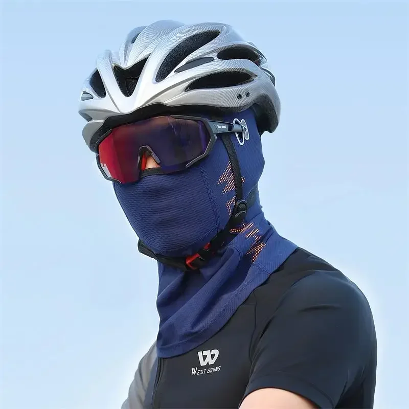 WEST BIKING Cool Men's Hat Summer Anti-UV Full Face Cover Motorcycle Balaclava Ice Silk Breathable Bike Helmet Mask Cycling Caps