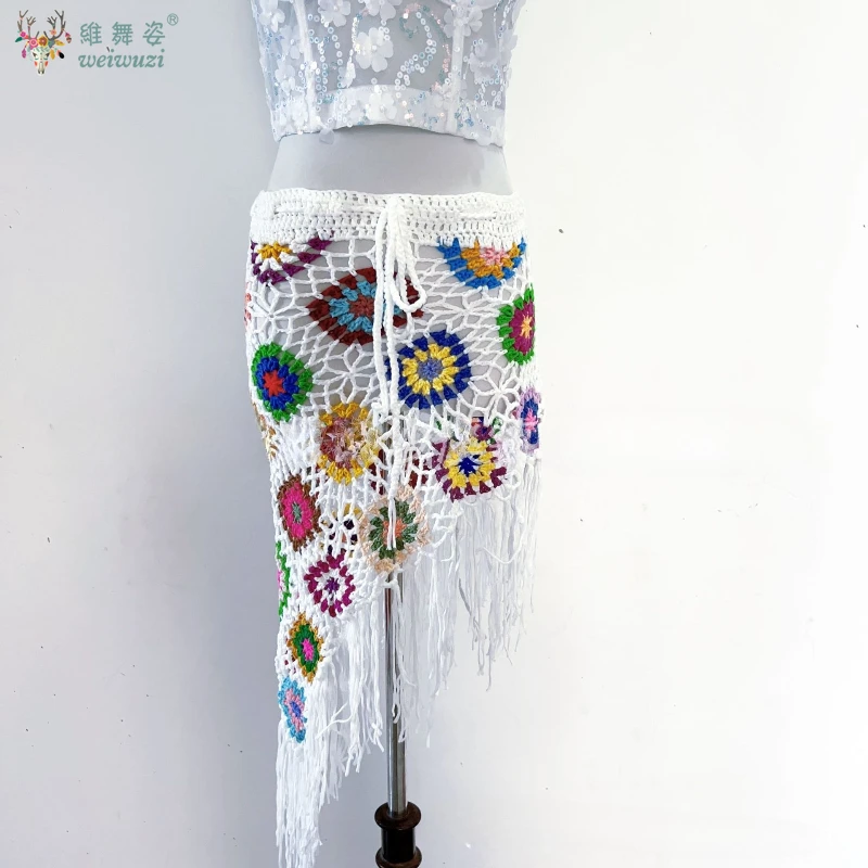 Sexy clube shaper senhoras colheita topos moda streetwear camisa mulher roupas regata dança do ventre hip cachecol borla triângulo cachecol