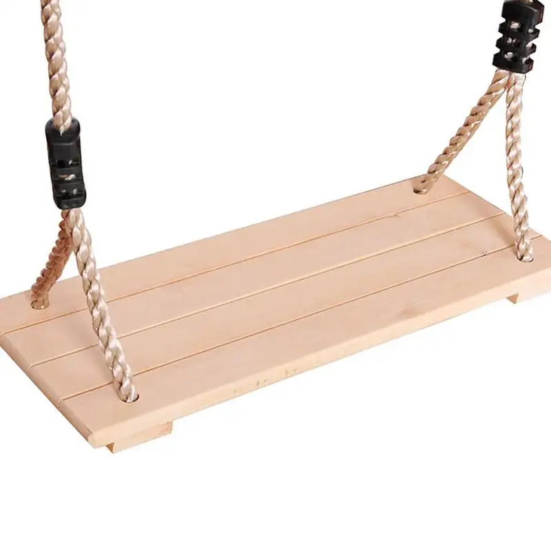 High-Quality Polished Four-Board Anti-Corrosion Wood Swing Outdoor Indoor Pastoral Wooden Swing for Adults Children image 4
