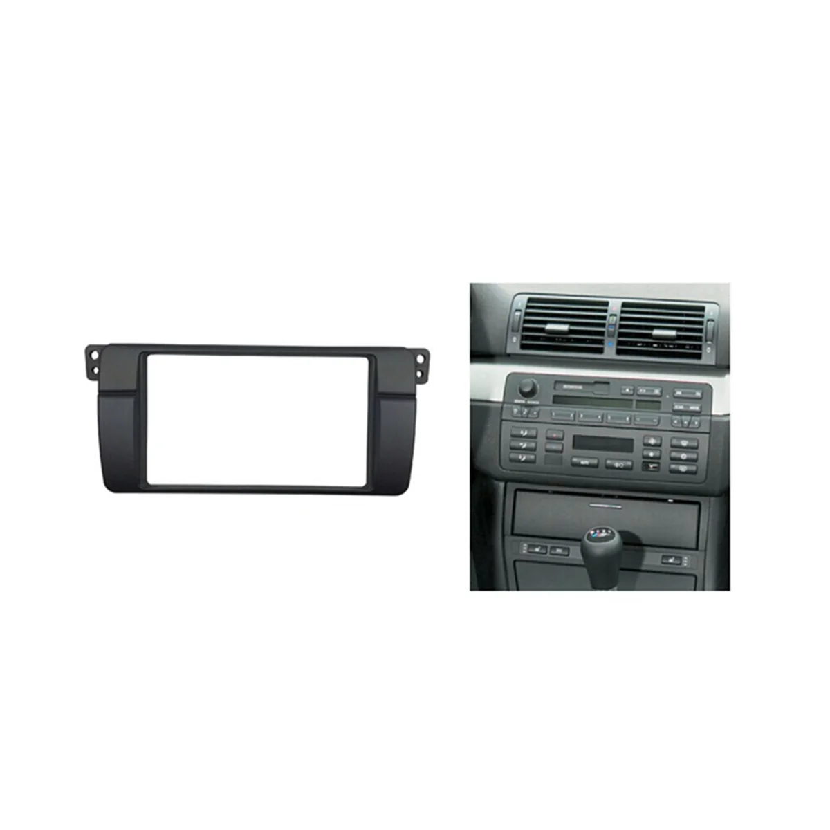 Cadre de panneau de navigation DVD de modification de panneau audio, fascias de voiture, radio stéréo, volet pour BMW 98-05, série 3 E46, 2Din