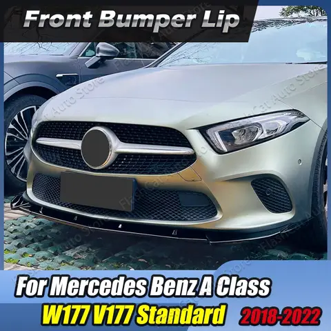 메르세데스 벤츠 A 클래스 W177 V177 Pre-LCI A180 A200 A220 A250 2018 2019 2020 2021 2022 스플리터 디퓨저 가드 용 자동차 범퍼 립