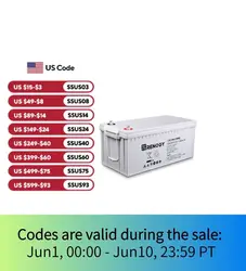 Renogy Deep Cycle AGM Battery 12 Volt 200Ah, 3% Self-Discharge Rate, 2000A Max Discharge Current, Safe Charge