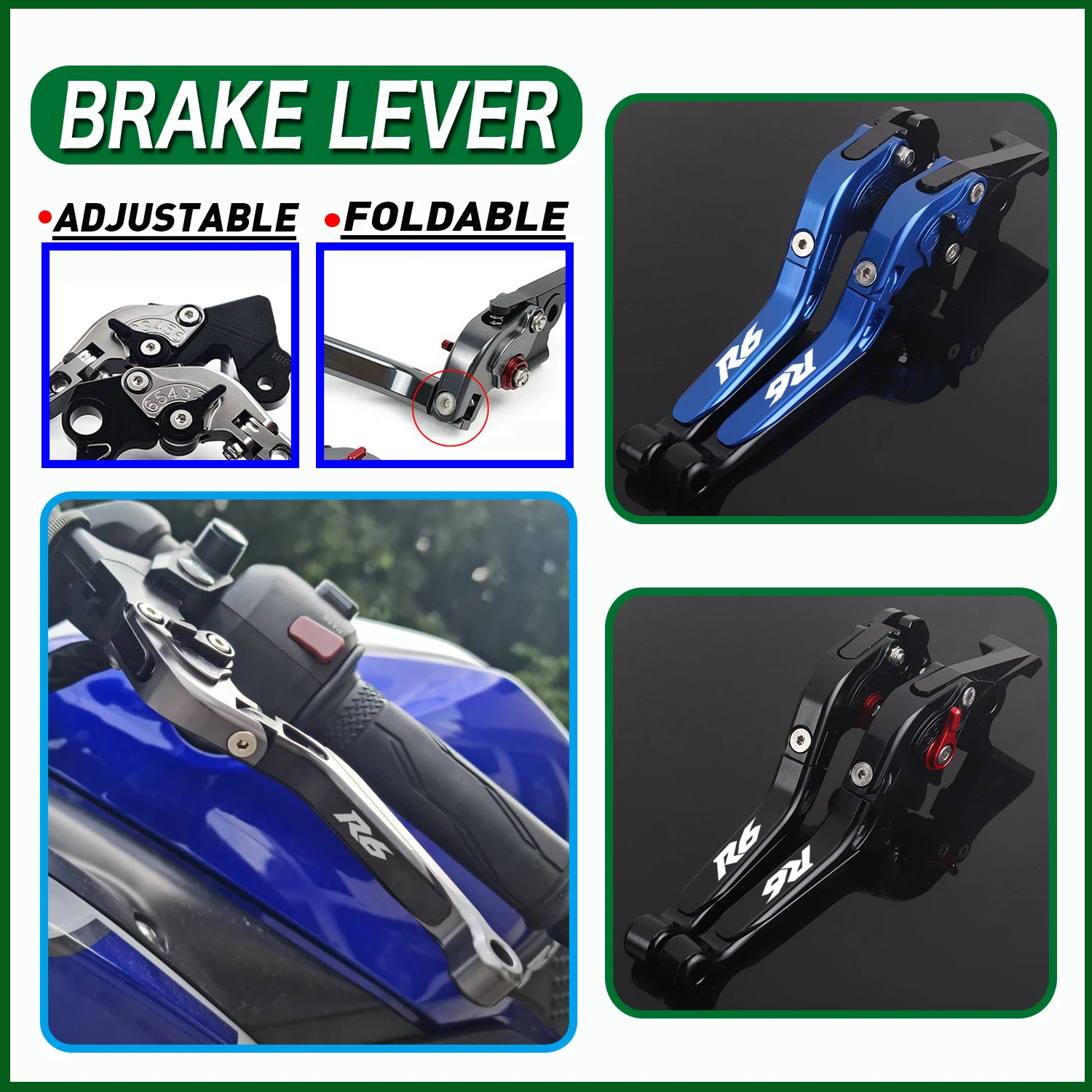 For Yamaha YZF R6 2005-2016 Motorcycle Accessories Brake Lever Clutch Lever Set Adjustable Folding Handle Guard Levers YZFR6