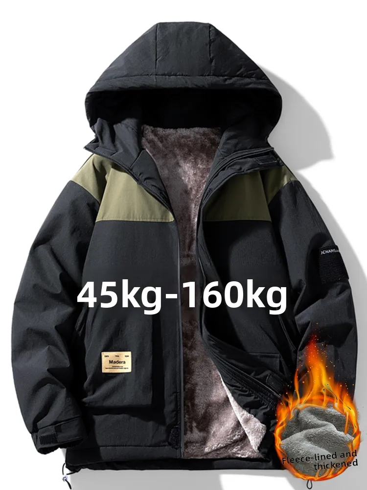 

Мужская зимняя утепленная рабочая куртка из хлопка с флисовой подкладкой, оверсайз, большие размеры, повседневная модная одежда для защиты от холода
