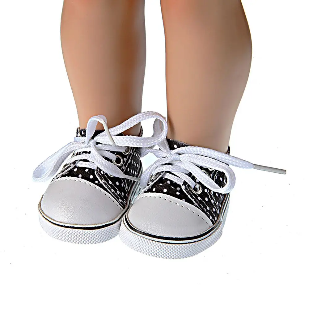 7cm Mini Birthday Gifts 18 Inches  Canvas Shoes  Shoes  Accessories Wave point Shoes