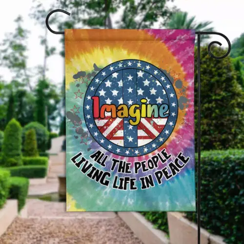 Imagine All The People Living Life In Peace Flag, Hippie American Peace Flag GGP FFL EEN AAL HHM WZZ yyi