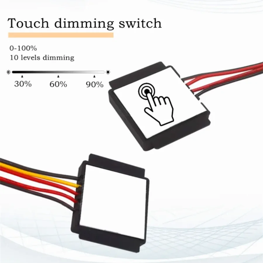 6 Styles Mirror Dimming Touch Switch Bathroom Mirror DC12V 24V Makeup LED Monochrome Electrodeless Dimming Mirror Switch Adjusta