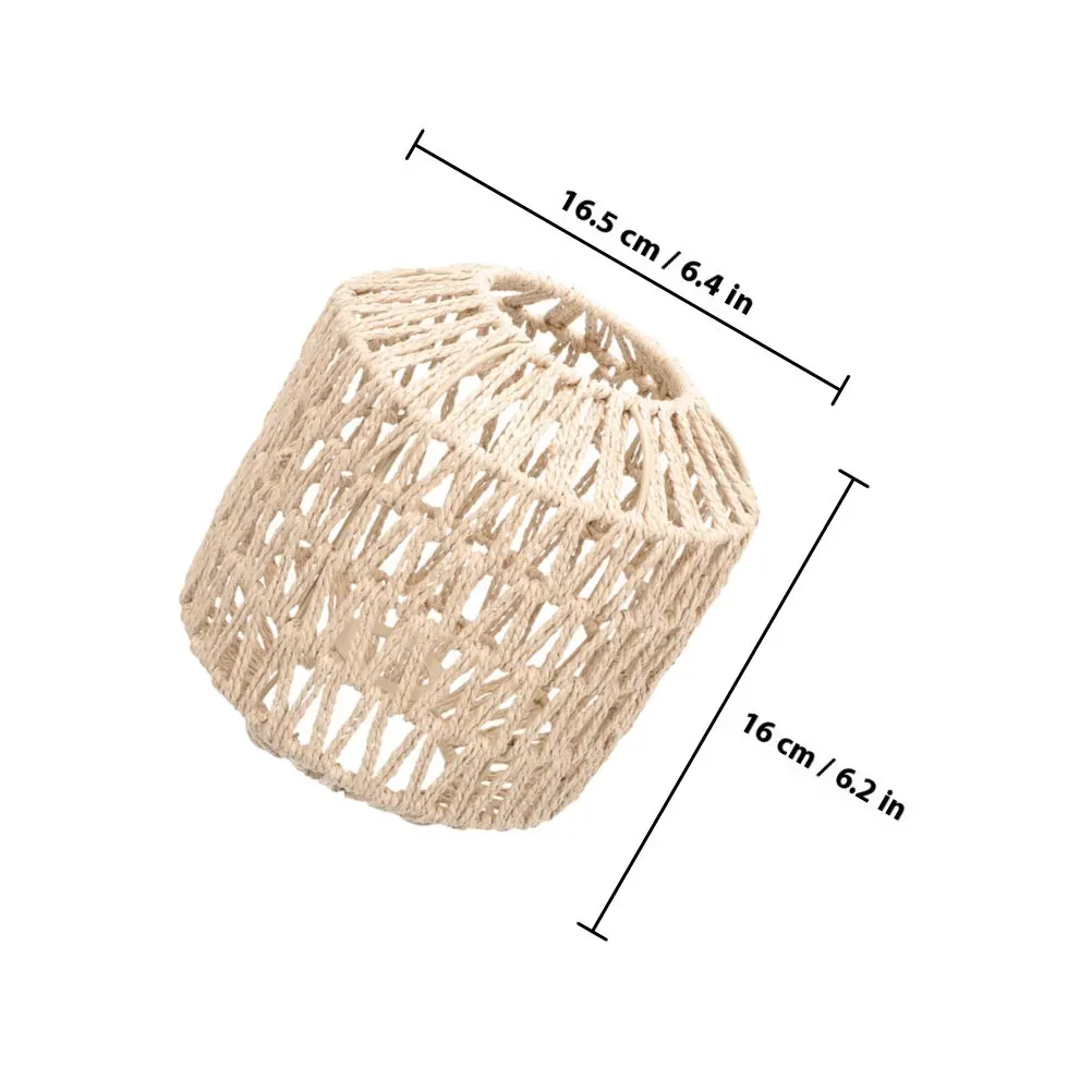 Woven Drum Lampshade 2 Pack Chinese Style Round Light Cover Vintage Farmhouse Dining Room Bedroom