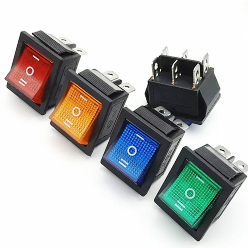 

KCD4 1PCS Rocker Switch Power Switch ON-OFF-ON 3 Position 6 Electrical equipment With Light Switch 16A 250VAC/ 20A 125VA