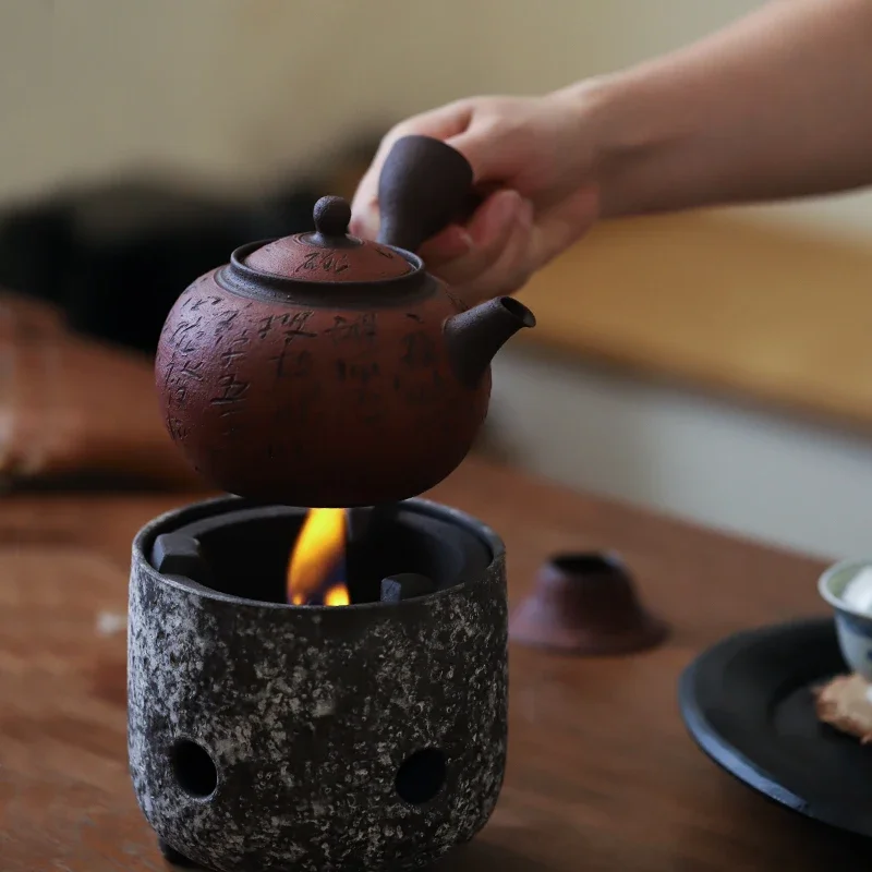 Manual side-to-side purple sand teapot can be electric ceramic stove alcohol charcoal stove to cook old white tea