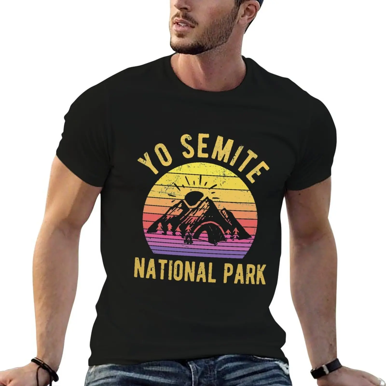 Yo Semite T-Shirt blue lock funny shirt cotton big and tall t shirts for men