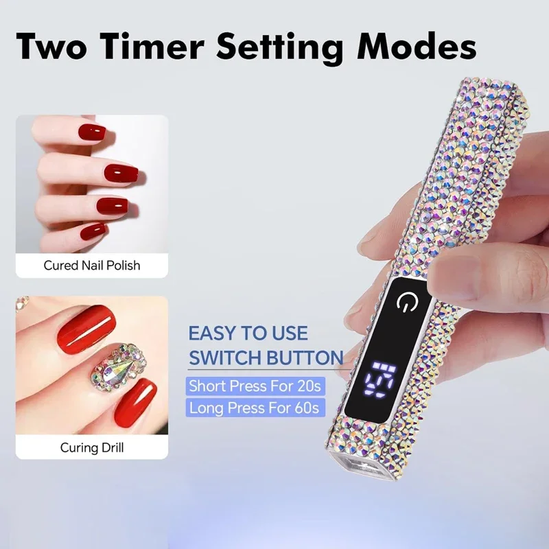 Portable Salon Quick Dry USB Nail Dryer Machine Professional UV LED Nail Lamp Diamond Mini Flashlight Pen Home Phototherapy Tool