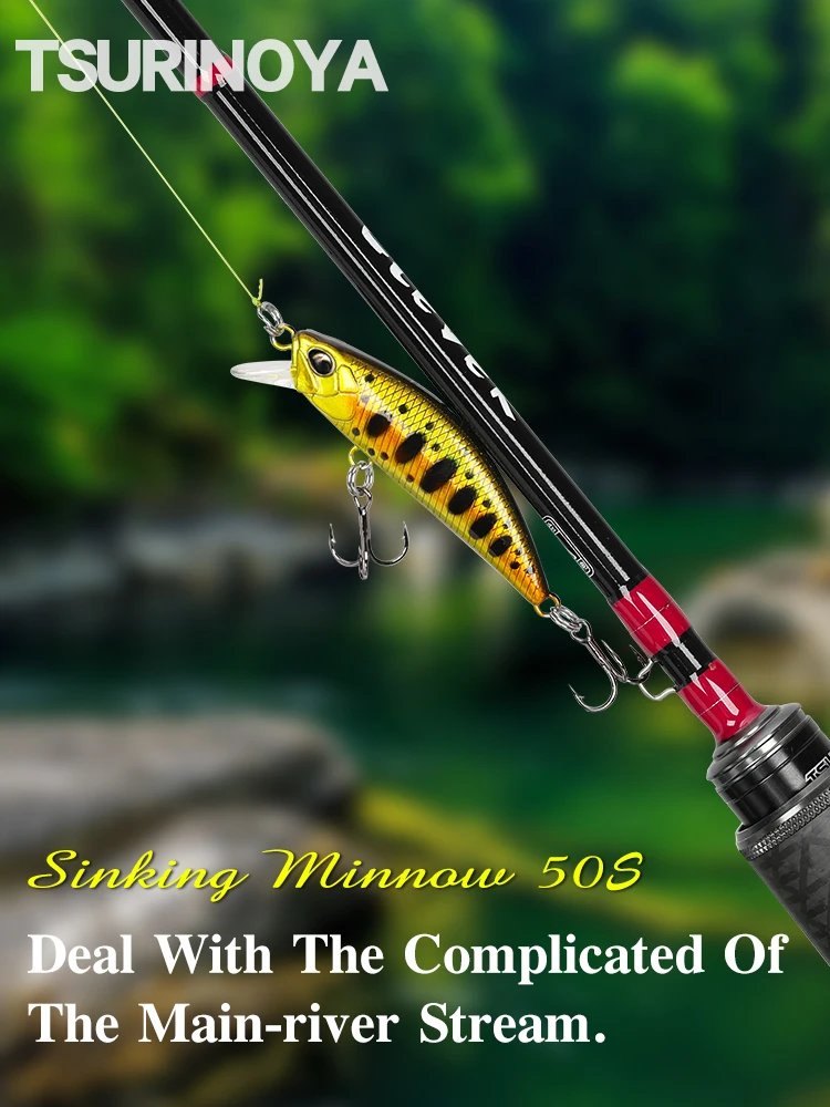 TSURINOYA Sinking Minnow Mini Harter Köder DW63 50S 50mm 5g Künstliche Angelköder Wobbler Crankbait Forellenköder