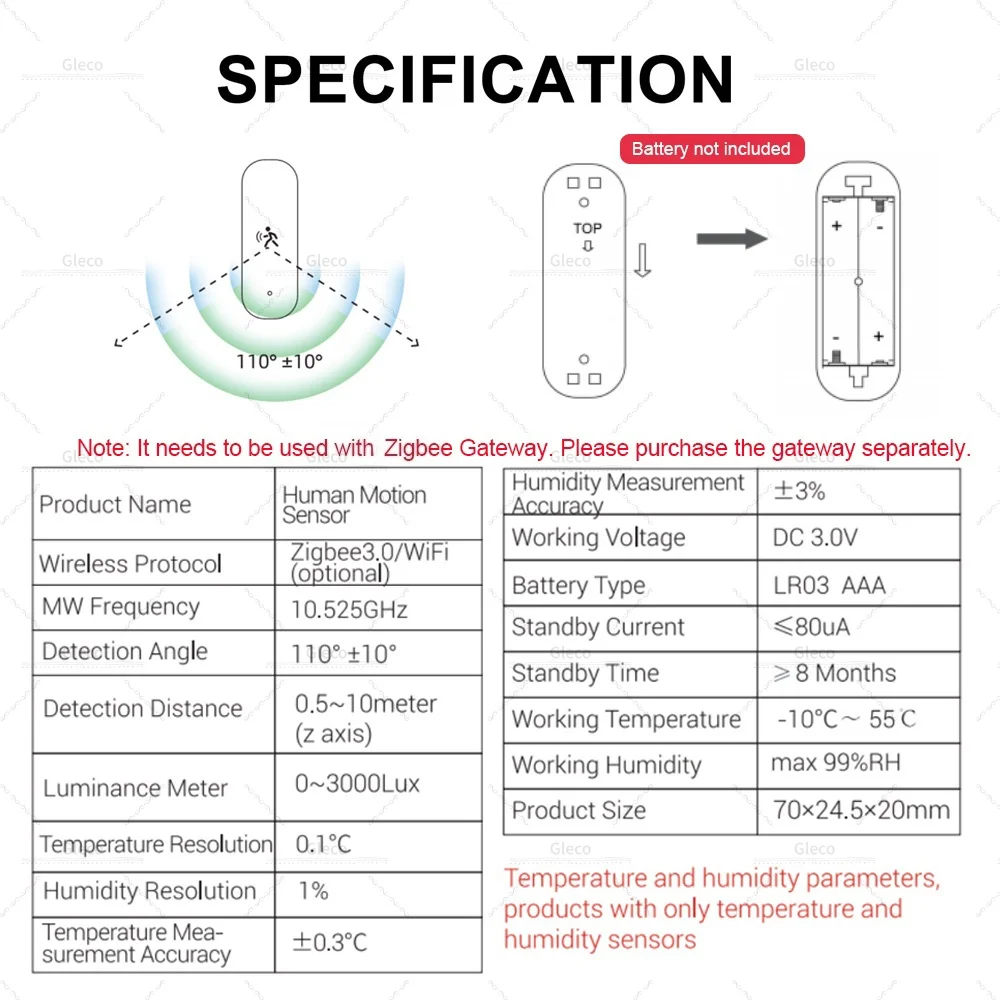 Zigbee 3.0 10G MmWave Menschlicher PIR-Bewegungssensor mit Temperatur-Feuchtigkeits-Beleuchtungsstärke-Monitor, unterstützt Tuya Smart Life Zigbee2MQT – Detail 12
