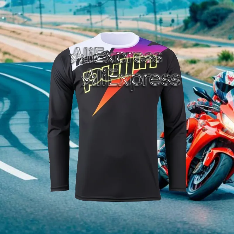 

Мужской велосипедный костюм BMX Moto Enduro для мотокросса, дышащая, быстросохнущая, модная мотоциклетная футболка с длинным рукавом