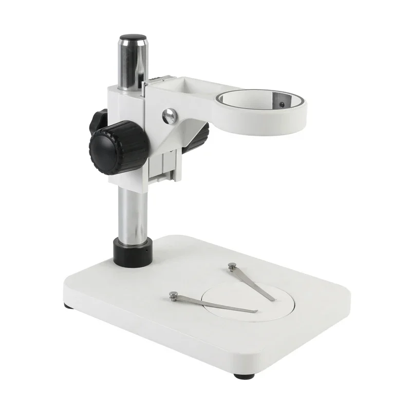 Microscópio Trinocular com Mesa Ajustável Binocular Estéreo Suporte de Trabalho Suporte Anel 76 mm Pilar 32 mm
