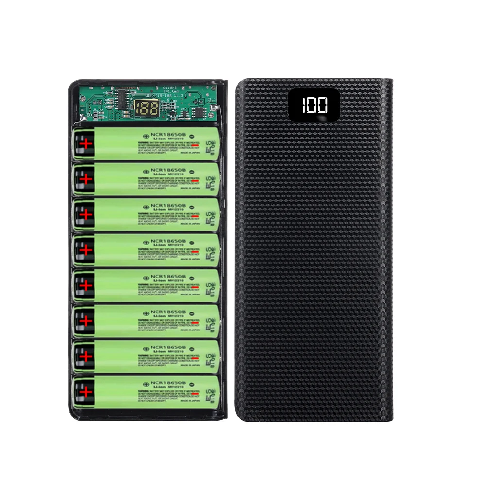 8*18650 Batterie Ladegerät Abdeckung Power Bank Fall Nette DIY Box Dual USB Typ C Powerbank Fall Power Bank abdeckung Kit