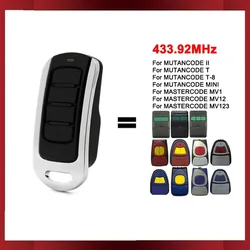 For MUTANCODE II/T/T-8/MINI Garage Door Remote Control Compatible With MASTERCODE MV1 MV12 MV123 Electric Gate Control 433.92MHz