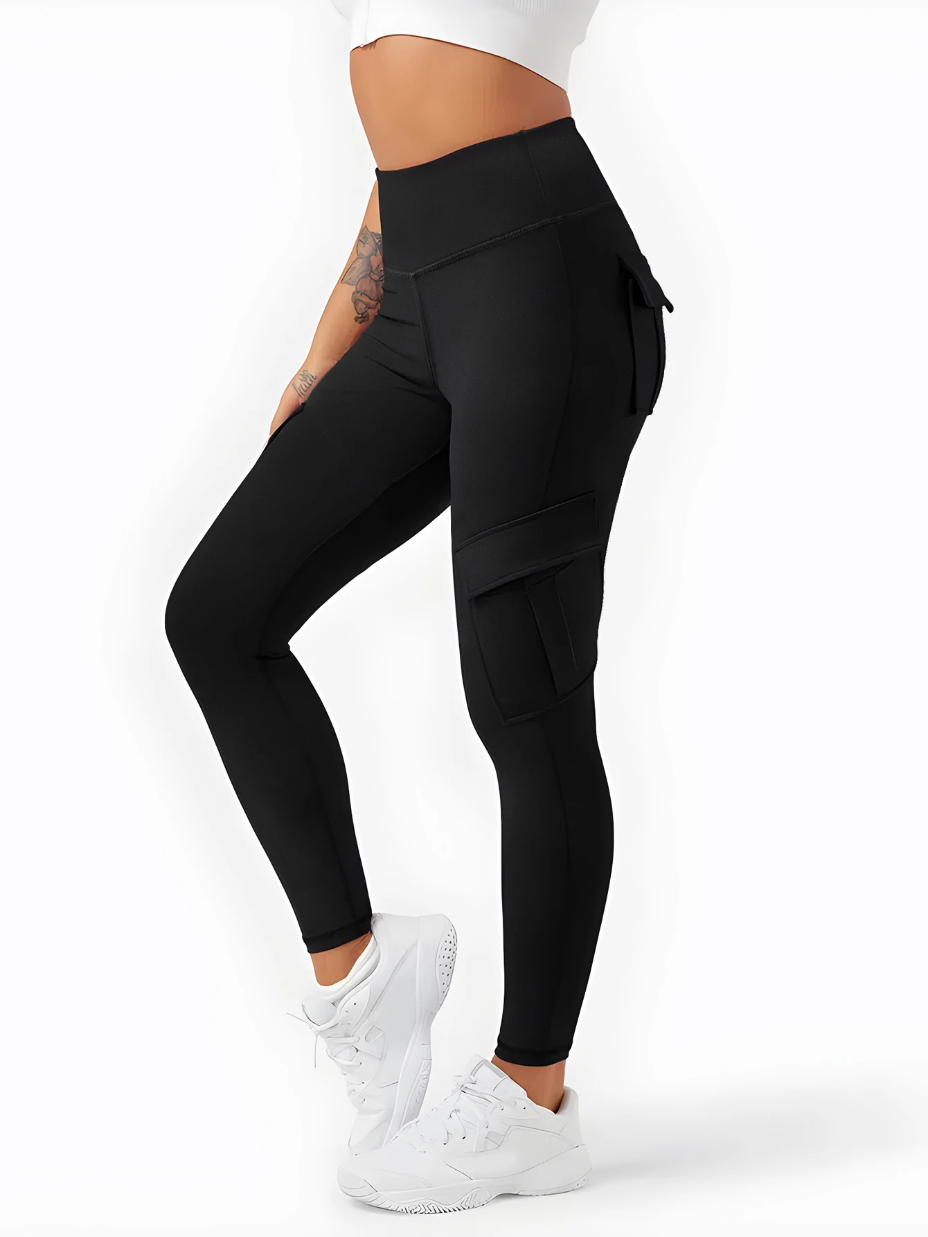 Multi-pocket Cargo Yoga Leggings, Tight Leggings, Breathable Sports Pants, Sweat Wicking, High Stretch Sports Pocket Pants