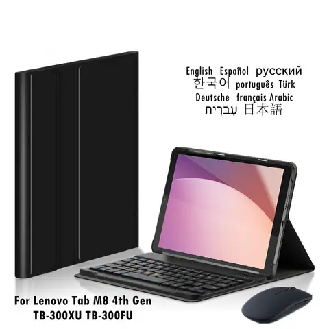 Wireless Keyboard Case for Lenovo Tab M8 4th Gen TB-300XU TB-300FU Case for Funda Lenovo Tab M8 Gen 4 Magnetic Tablet Cover