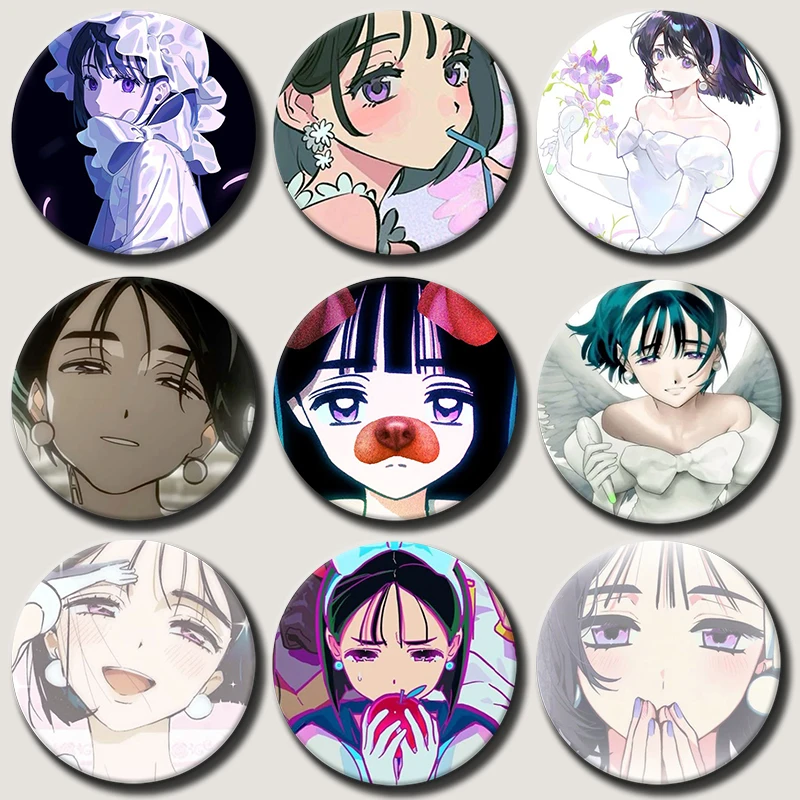 

Anime Peripheral Alien Stage Button Pins for Backpack Decor Cartoon Character Sua Round Brooch Clothes Accessories Jewelry Gift