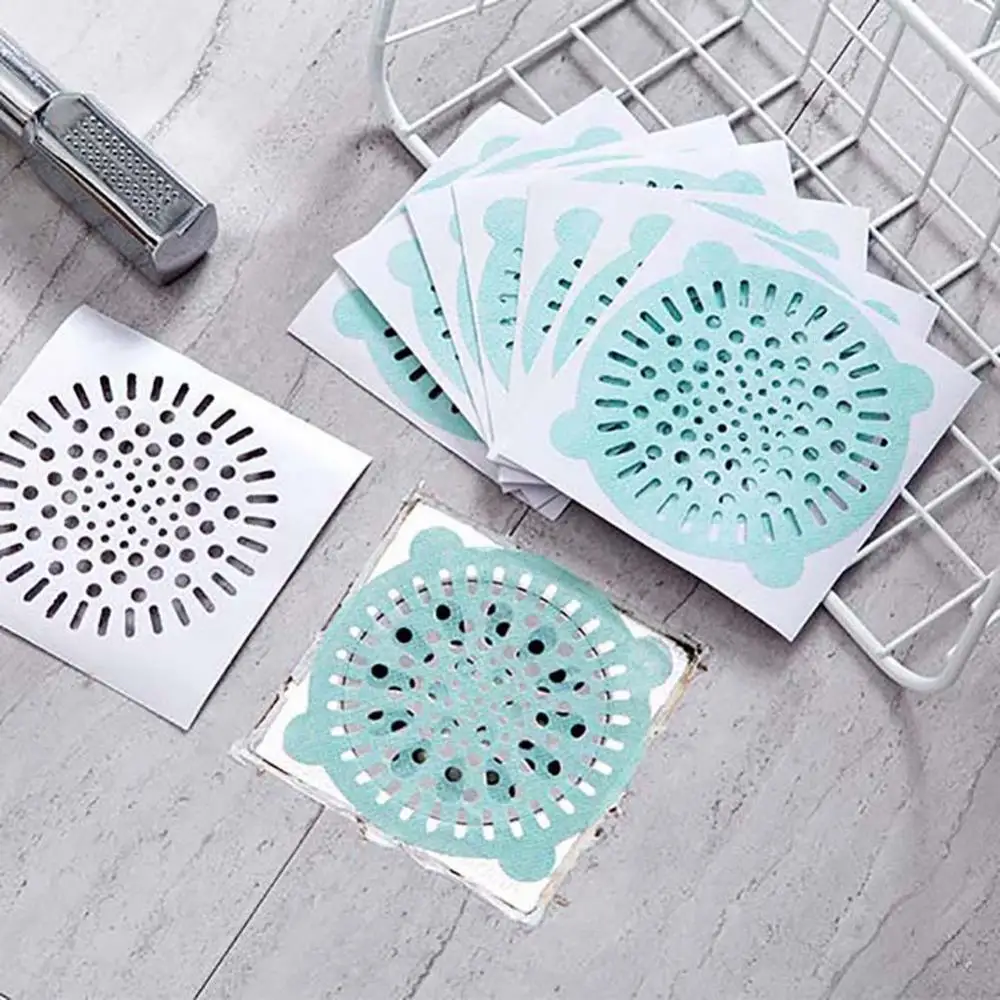 10Pcs Disposable Hair Filter Non-Woven Fabric Kitchen Bathroom Hair Drain Filter Sticker