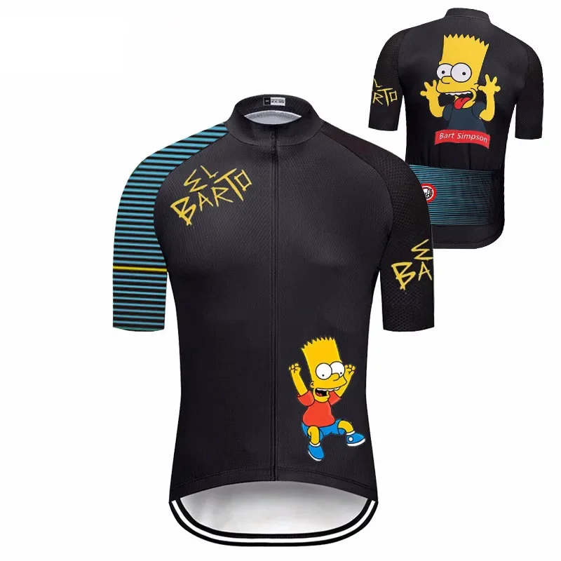 The Simpsons Cycling Clothing Fashion Trendy Bicycle Short Sleeve Suit Cartoon Anime Breathable Sweat Wicking Road Bike Apparel