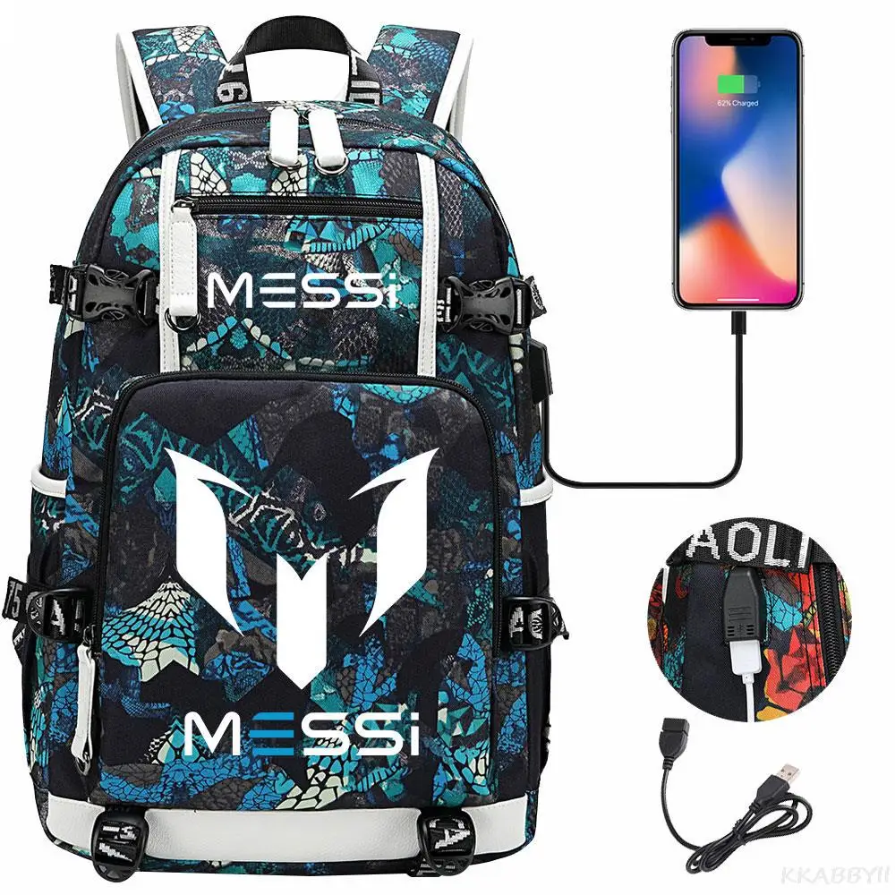 Messi zaino capacità mimetica zaini per Laptop USB impermeabile multifunzionale viaggi d\'affari Mochila Infantil