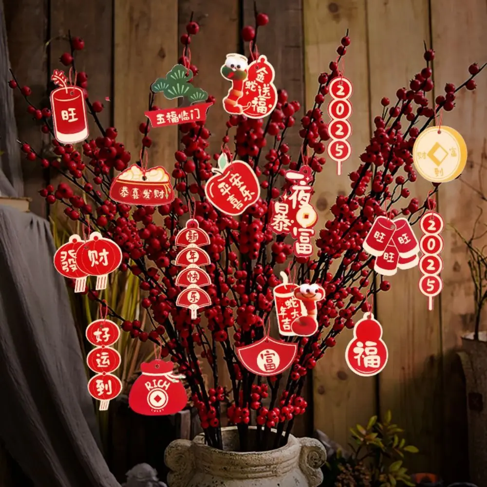 

Cartoon Snake Year Hanging Pendants Snake Pattern Traditional Money Tree Hanging Tag Chinese Style Blessing Card