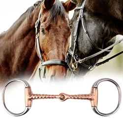 D-Ring Equestrian Loose Ring Full Cheek Gag Gag Ring Snaffle Bits Horse Chew Stainless Steel Eggbutt Bit Copper Corkscrew Mouth