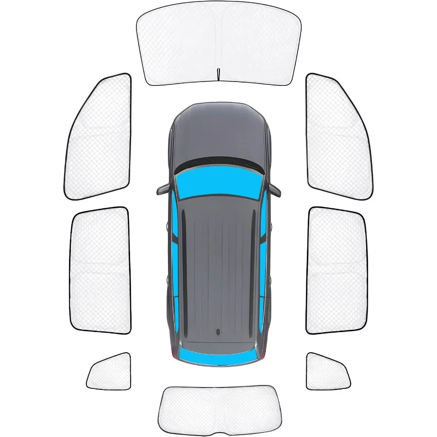 

8pcs Full Thicken Car Sun Shades for Volkswagen VW Atlas NOT Cross Sport 20182025 Accessories Car Window Covers Sunshade for Wi