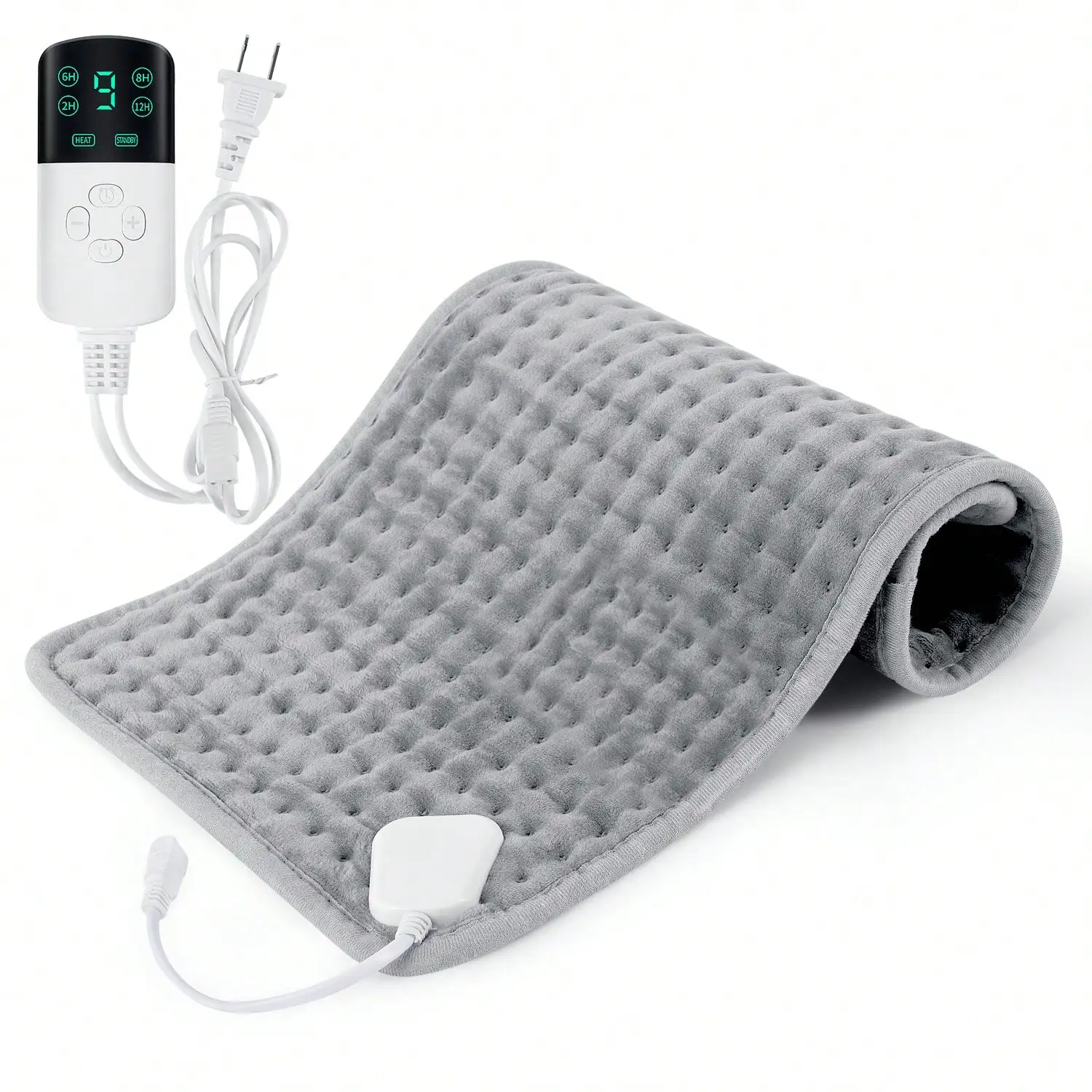 Electric Heating Pad 12''x24'' -9-Level Temperature Control, Speed Timed Portable Home Waist, Soft Flannel Blanket Suitable For The Back, Neck, Shoulders, Do Not Fold The Electric Blanket And Be Sure To Ensure The Controller Has Adequate Ventilation.