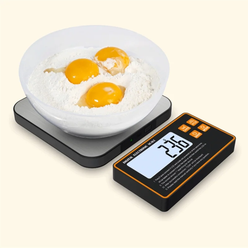 Wireless Kitchen Scale Stainless Steel Plate with Remote Display Magnetic Digital Electronic 15kg for Food Preparation