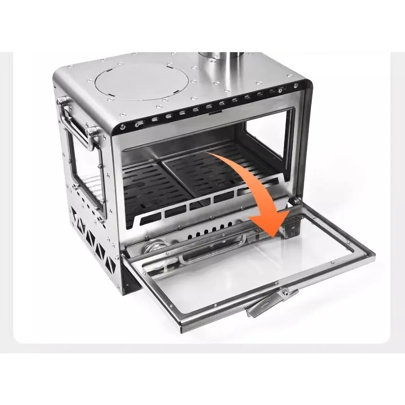 Outdoor fire heating fireplace granular warehouse real fire camping tent indoor tea 304 firewood stove