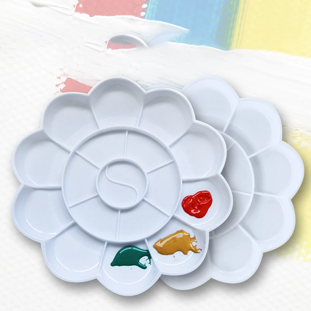 

12Pcs Plastic Pigment Trays Painting Trays Lightweight Durable Art Palette Oil Watercolor Paint Mixing Plates Supplies