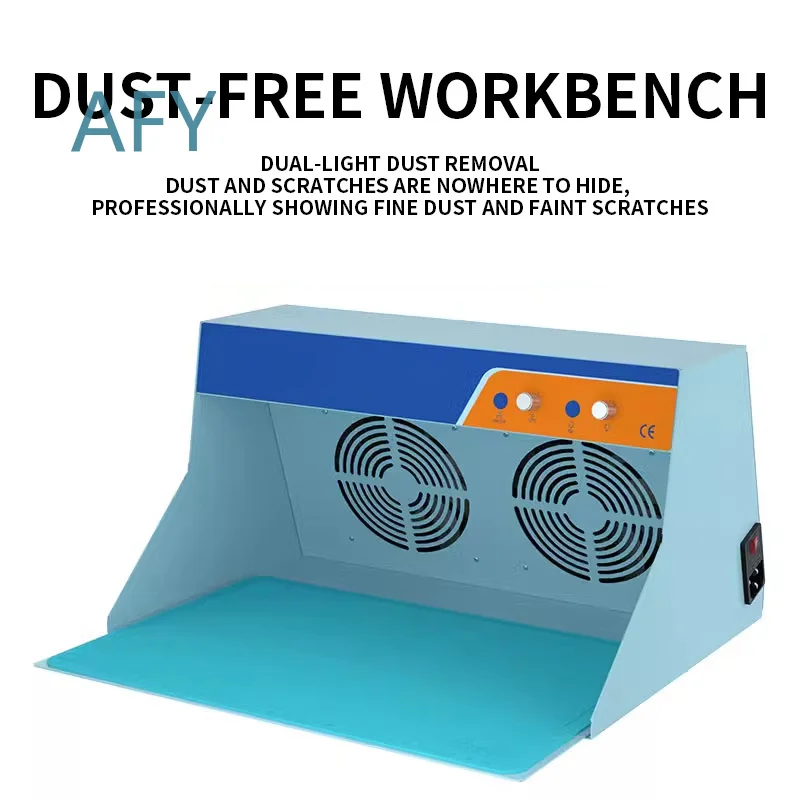 Mini Dust-Free Workbench for LCD Refurbish Tablet Repair Mobile Phone Fix S-917C Dual Light Anti Dust Cleanroom Station for