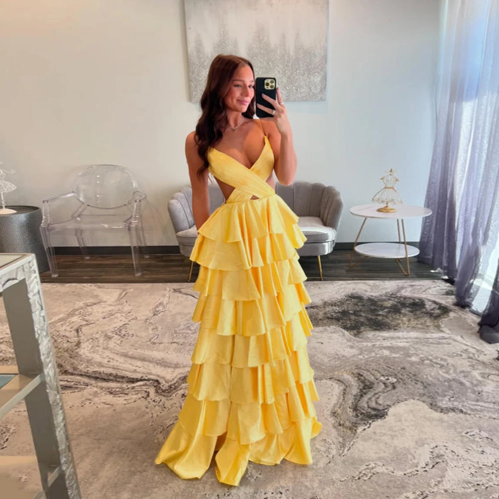 

Golden Strapless Sleeveless A-Line Women Evening Dresses Sexy Prom Gowns Mopping Length فساتين للمناسب Customized