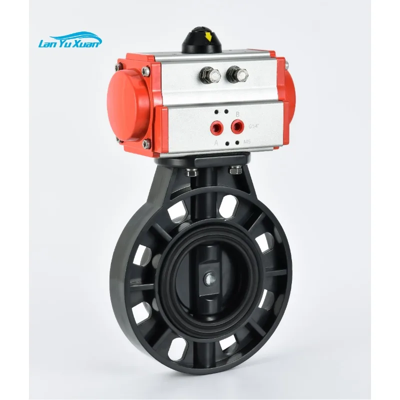 

D671X-16S Pneumatic PVC Butterfly Valve Acid and Alkali Resistance Sizes DN65 80 100