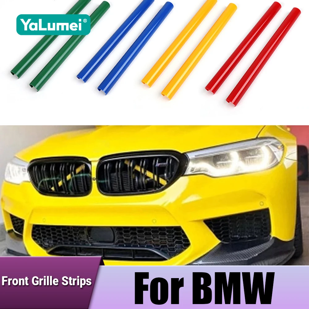 2Pcs Front Grille Trim Streifen Abdeckung Rahmen Aufkleber Für BMW 5 6 7 Serie F10 F11 F12 F13 F18 F01 f02 F03 F04 F06 F07 X1 F48 X2 F39