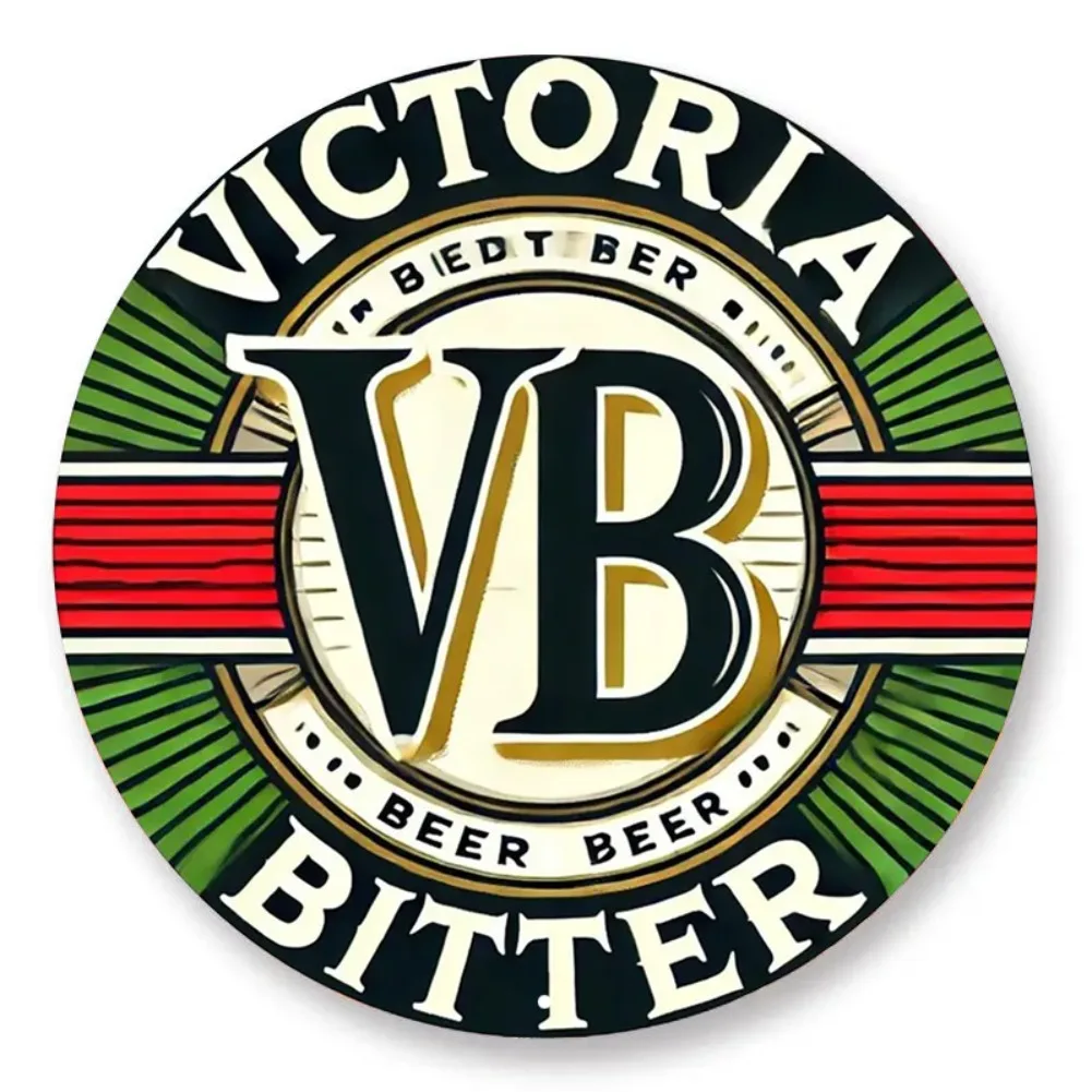 1 قطعة 7.8x7.8 "جولة كلاسيكية ريترو فيكتوريا بيتر VB البيرة شعار الألومنيوم جدار الفن-علامة معدنية لشريط مقهى بيت الشاطئ الفناء الخلفي