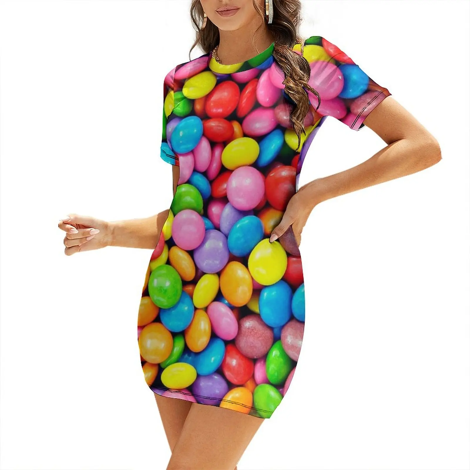 

Smarties! Short Sleeved Dress dress dresses festival outfit women Dress