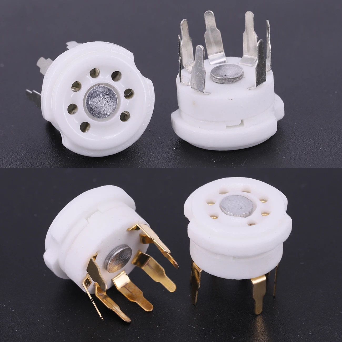 5PCS B7G 7PIN Tube Socket Ceramic Valve Base For 6X4 6Z4 6AQ5 6J1 6J2 6J5 EC92 6H2 EAA91 EZ90 EF95 Tube Amplifier Audio HIFI DIY