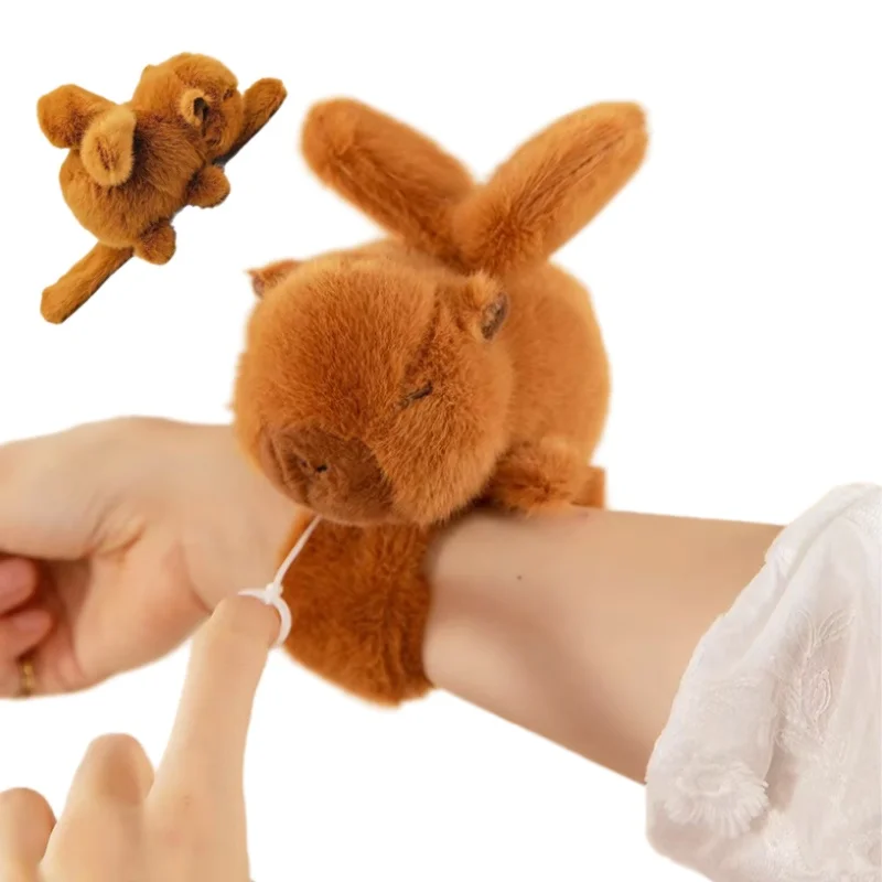 Creative Capybara Snap Circle with Wings Vibrating Doll Aquarium Dolphin Plush Doll Cute Clap Circle Bracelet Dolls
