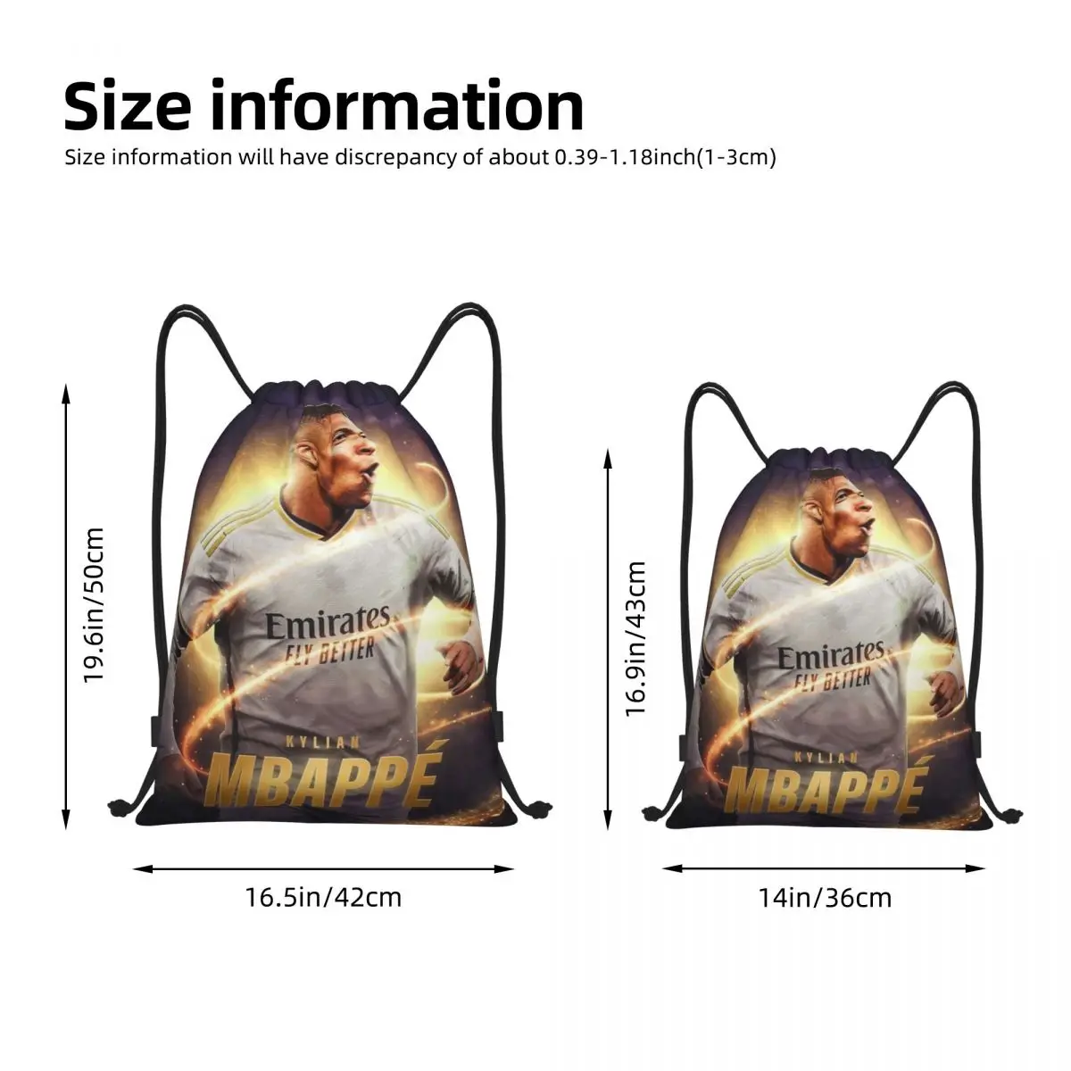 Kylian Mbappe Drawstring Backpack Sports Gym Bag String Sackpack for Cycling