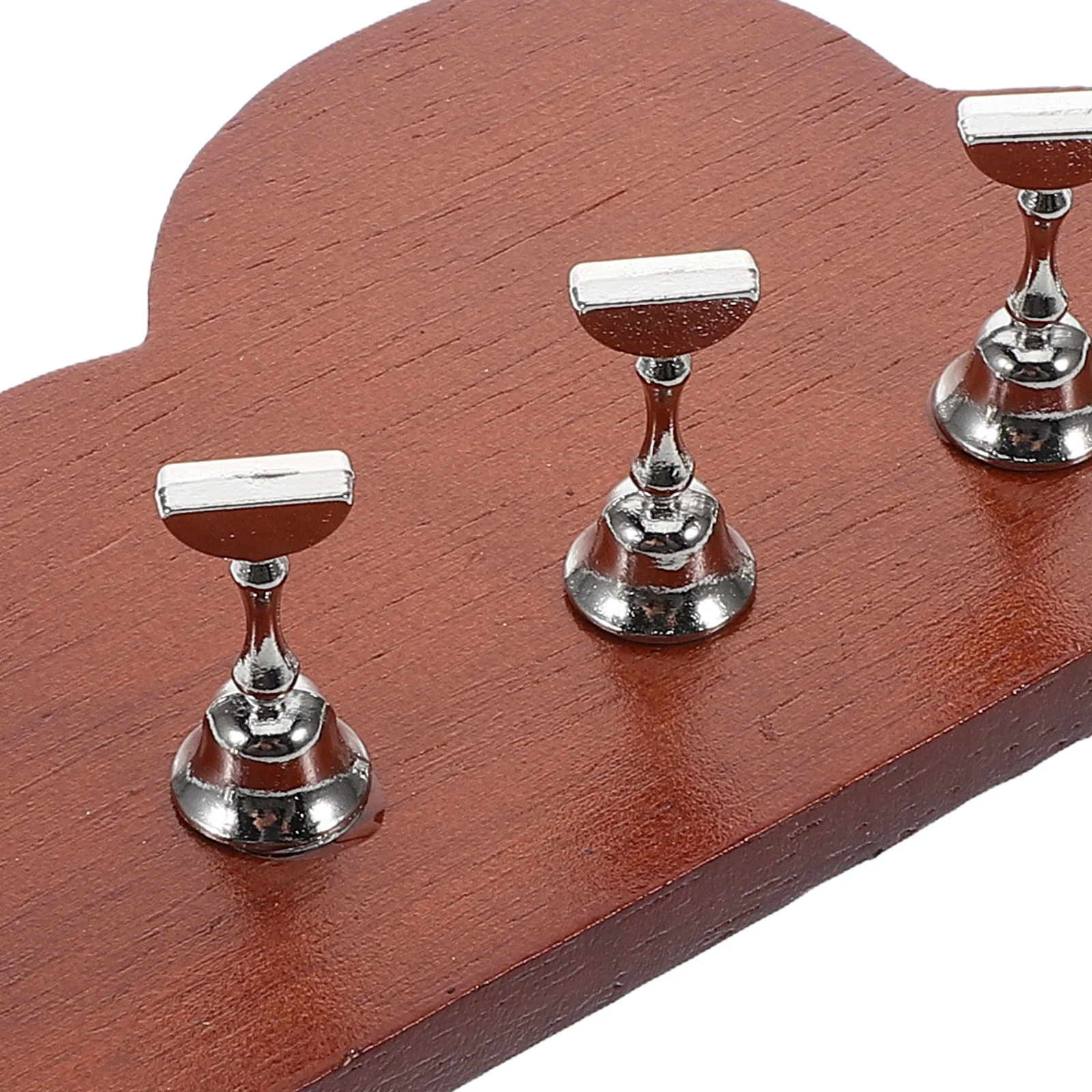 5 قطعة حامل ممارسة الأظافر حامل أكريليك بسيط مع قاعدة خشب الجوز السحابي للضغط على أداة عرض الأظافر #6