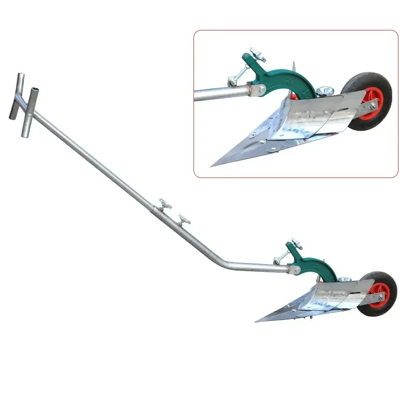 Hand-pulled plow trenching tiller, share plow, adjustable ridge lifter, hand plow farming tools