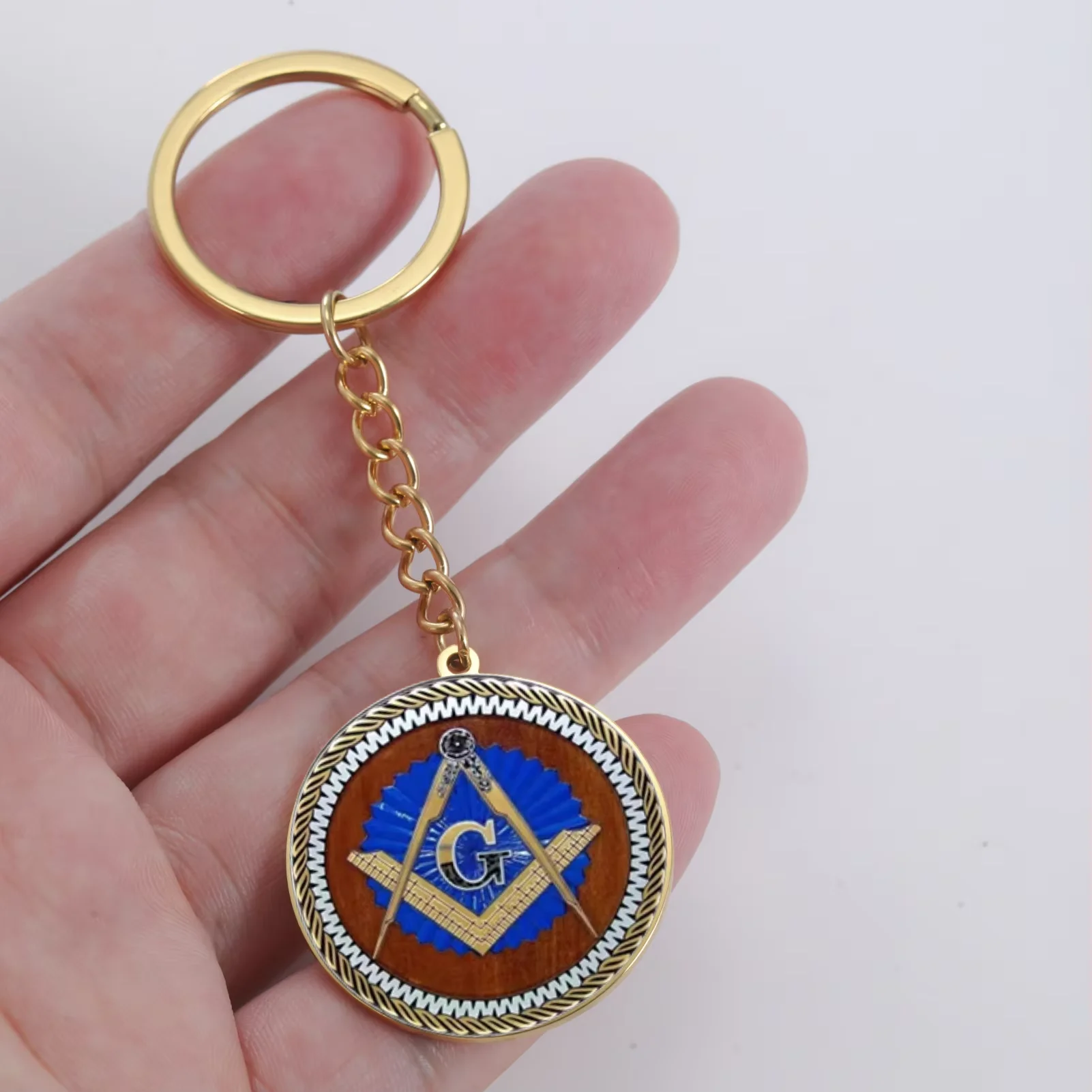 Amaxer Free Mason Custom Freemason Symbol Pendant Keychain for Women Men Retro Charm Masonic Jewelry Gift Accessories - Image 5