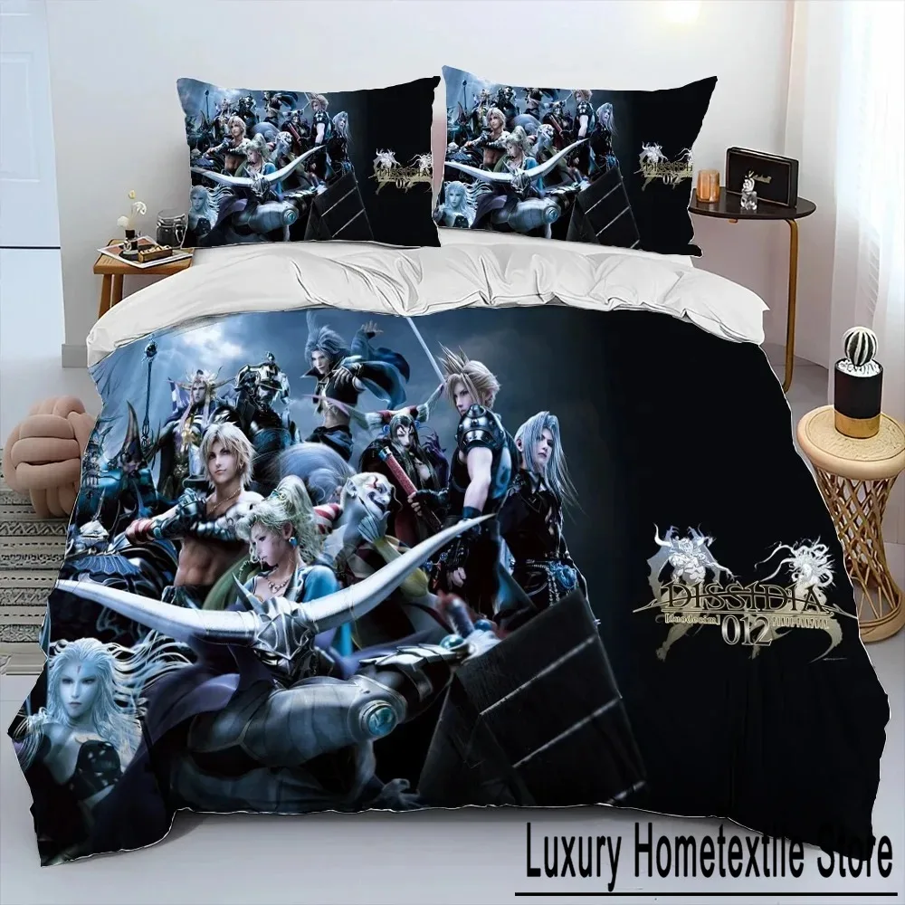 Final Fantasy Series Games Cartoon Comforter Bedding Set,Duvet Cover Bed Set Quilt Cover Pillowcase,king Queen Size Bedding Set