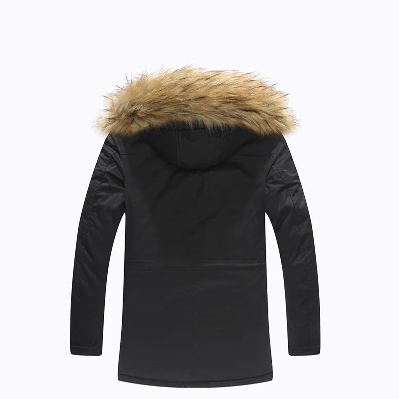 Parkas coupe-vent à capuche avec col en fourrure pour hommes, vestes d'extérieur pour hommes, vêtements d'optique, chaud, sourire, hiver, mode masculine, nouveau