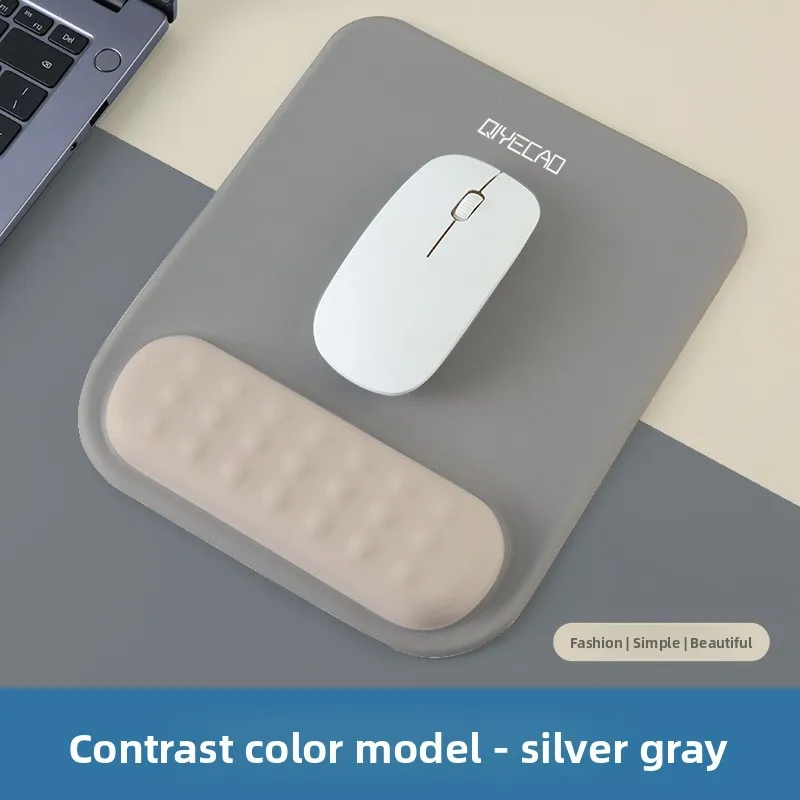

Ergonomic Mouse Pad with Wrist Rest, Massage Point Design, Memory Foam Support, Non-Slip Base, Silver Gray Color for Office Home